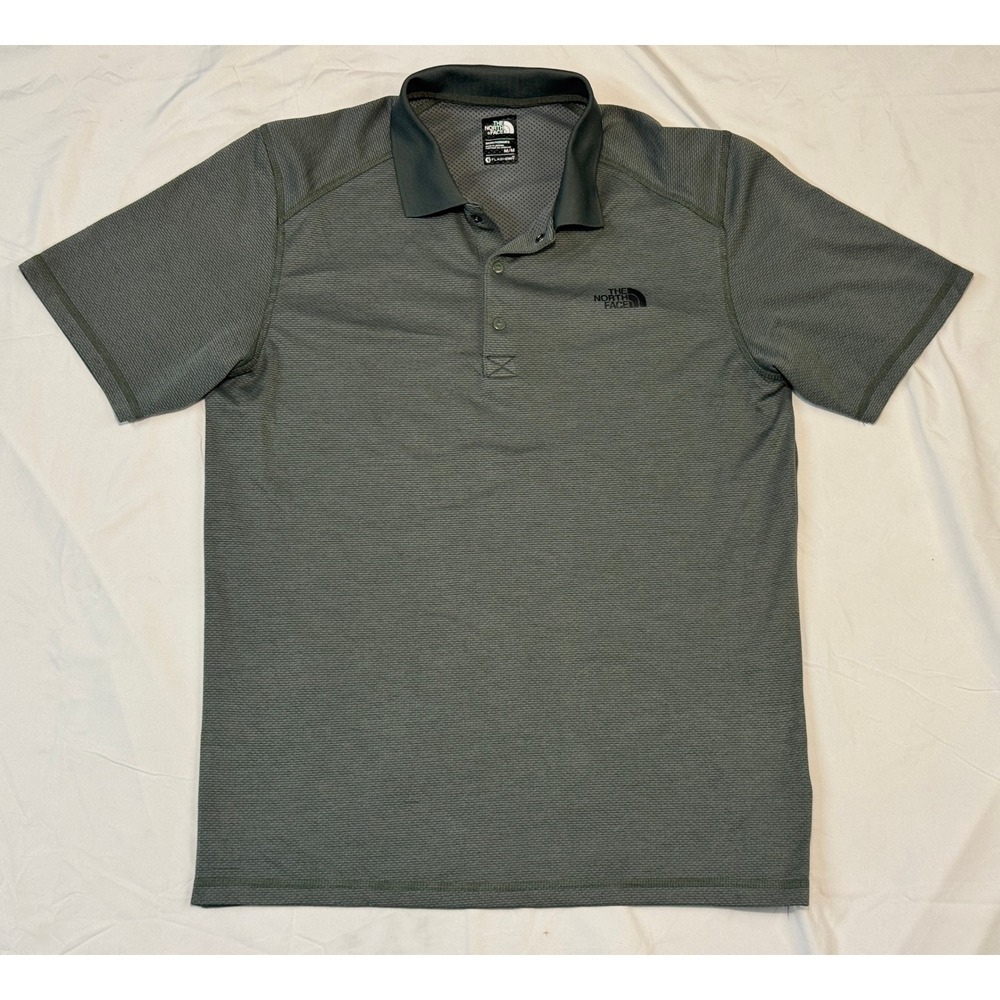 The North Face Mens FlashDry Short Sleeve Polo Shirt Green NF0A2UN2 Size M